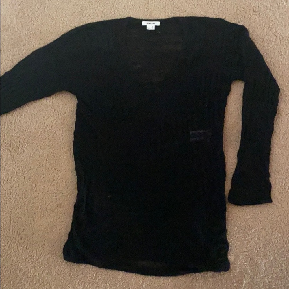 Helmut Lang mesh-y v neck sweater